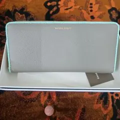 NATURAL BEAUTY グレー/ミント 長財布のサムネイル