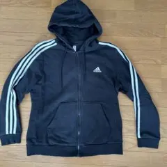 adidas ブラック フルジップパーカー XL 170