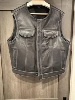 FIRST MFG レザー&キャンバス ライディングベスト XXL 中古 FIRST MFG レザー&キャンバス ライディングベスト XXL 中古 - メルカリ
