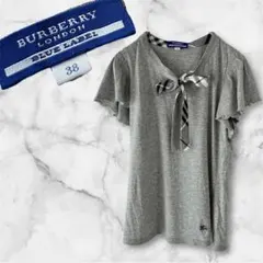 Burberry バーバリー　Mグレー フリル袖 Tシャツ　y2k