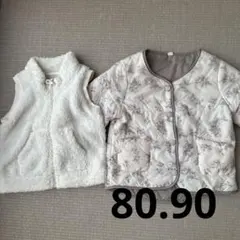 花柄オフホワイトアウター 80cm 90cm