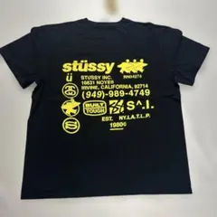 Stussy ワークロゴ Tシャツ 黒 Lビッグロゴ 人気デザイン