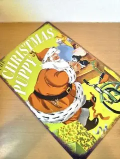 【ワンコイン】ブリキ看板　クリスマス　サンタクロース　プレゼント　大人可愛いのサムネイル