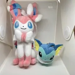 【中古】ポケモン　ニンフィア　シャワーズ　ぬいぐるみ　マスコット　もっちり　三英
