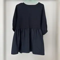 しまむら SEASON REASON 七分袖チュニック M ネイビー 秋服 冬服