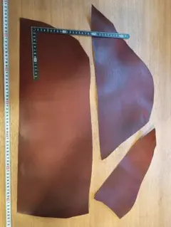 コードバン　はぎれ3枚セット　バーガンディ　馬革　レザークラフト cordvan