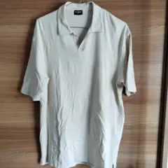 UNIQLO XL Tシャツ生地ポロシャツ クリーム色