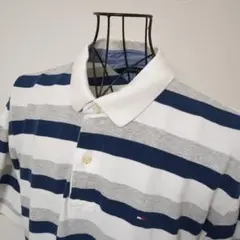 トミーヒルフィガー ポロシャツ ボーダー XXL