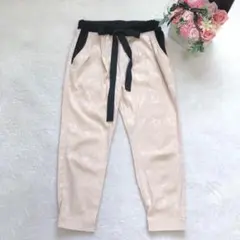 trois カジュアルパンツ レディースボトム シンプル リボン 可愛い S
