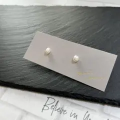 １４０２　再販人気　小粒淡水パールバロック樹脂ピアス　イヤリング変更可能