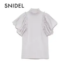 snidel　スナイデル　シアーギャザースリーブニットプルオーバー　フリル