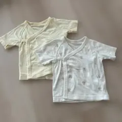 ベビー　短肌着　肌着 50-60cm イエロー・ホワイト 2枚セット