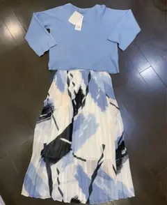 新品タグ付き　自由区　ブルー　ニット　38