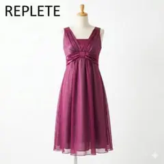 美品 REPLETE パーティードレス パープル 9AR シフォン フォーマルのサムネイル