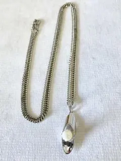 ★ネックレス⑦ シルバーチェーン 真珠風ストーン付き 重さ約8g