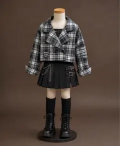 ANAP kids チェック柄 ショート丈 ジャケット