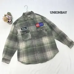 ユニオンベイ UNIONBAY 長袖シャツ M メンズ グリーン系 チェックのサムネイル