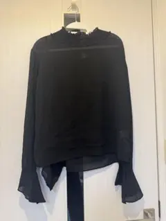 シースルーブラウス 黒 フリル付き