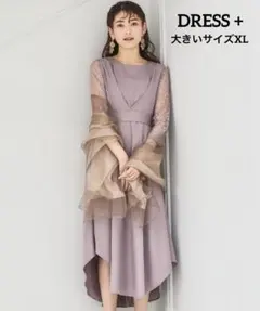 DRESS PLUS★　ドレス　オケージョンドレス　レース袖　大きいサイズXL