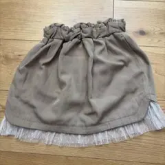 ブラウン スカート レース付き