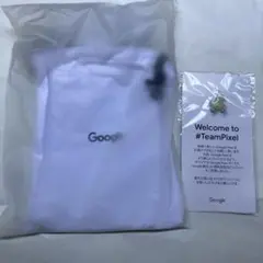 Google pixel ポーチ　グレー 25周年記念ピンバッジ