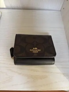 COACH 三つ折り財布 ブラウン ブラック