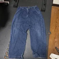 ダークブルーデニム ワイドレッグパンツ