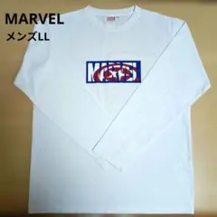 MARVEL　長袖 Tシャツ　ホワイト　メンズLL　ロゴ　マーベル　白 ロンTのサムネイル
