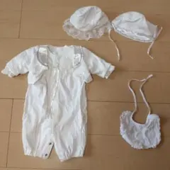 お宮参り用ベビードレス 5点セット 白 男の子 お宮参り