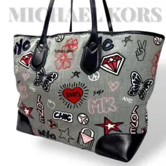 希少 マイケルコース トートバッグ デニム 刺繍 プリント 大容量 A4 肩掛け