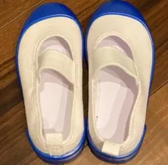 青色ベージュ スクールシューズ