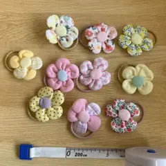 まとめ売り 子供用 ピンク系 キッズ ヘアゴム 花柄 黄色系