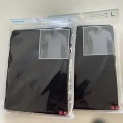 【新品未開封】ユニクロ エアリズム VネックT（半袖）Lサイズ 2枚セット　❷