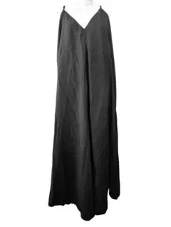 ZARA ブラック キャミロングワンピース Lサイズ 肩ひも調整可 モダン無地