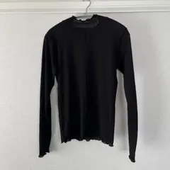 Heather ヘザー　メロウハイネック シアーカットソー ブラック