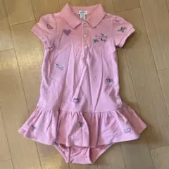 ラルフローレン　ポロシャツ　ワンピース　ピンク刺繍　18m 80㎝　パンツ付き