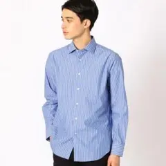 新品 コムサイズム メンズ ドレスシャツ ホリゾンタルカラー ブルー Mサイズ