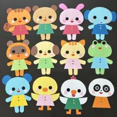 壁面飾り　小さいかわいい動物12点