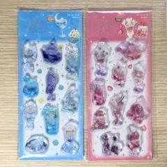 【2つセット】BGM 喫茶アラモードウォーターシール　ブルー、レッド(正規品)