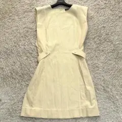 希少　大きいサイズ　ノースリーブ　ワンピース　ひざ丈　イエロー　42　LLサイズ