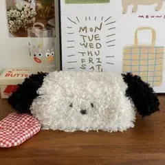 ティッシュケース 犬 ぬいぐるみ いぬ 収納 ティッシュカバー 動物 ブラック