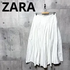 ZARA ザラ ホワイトコットンプリーツロングスカート M