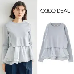 cocodeal　ぺプラムブラウスレイヤードニット