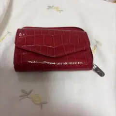 赤いクロコダイル風コインケース　キーケース　未使用品