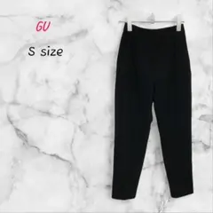 GU テーパードパンツ オフィス Sサイズ ブラック スラックス風
