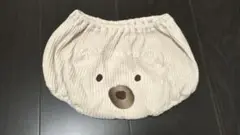 クマ顔デザイン クリーム色パンツ 80㎝