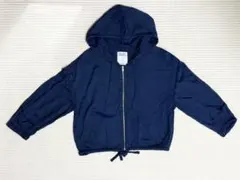 FREE'S MART クロップド丈 ジップアップフーディー パーカー ネイビー