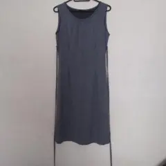 グレー ジャンパースカート ウエストリボン付き