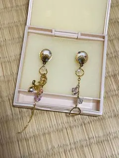 京都　清水坂ガラス館　ぴあり　Mサイズ イヤリング　人魚姫　マーメイド　限定