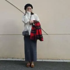 リブ ロングスカート